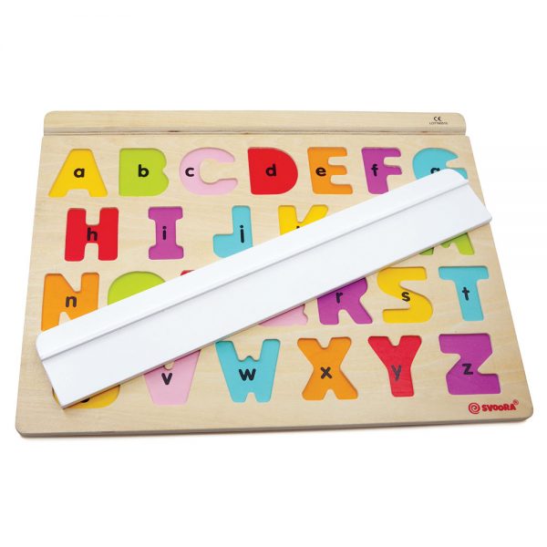 WOODEN ALPHABET PUZZLE WITH 50 FLASH CARDS “MY FIRST ENGLISH WORDS”