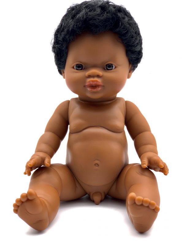 PAOLA REINA GORDIS AFRICAN DOLL WITH SHORT HAIR BOY 34 CM-AREN –