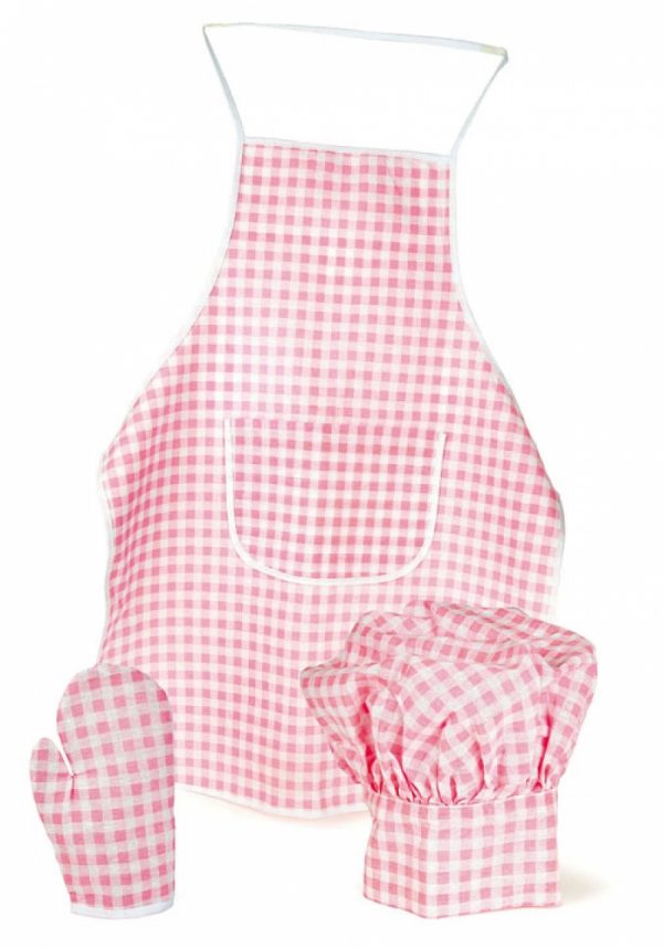 Egmont Apron, Glove & Hat PINK VICHY