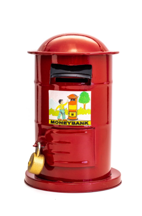 Tin money box post box