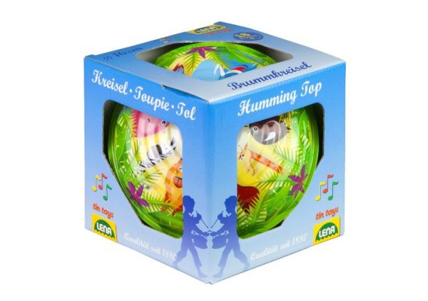 LENA-BOLZ Humming top 16 cm jungle animals,