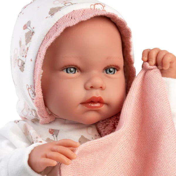 Llorens crying doll 44 cm – Newborns with baby sounds – Tala Llorona with blanket