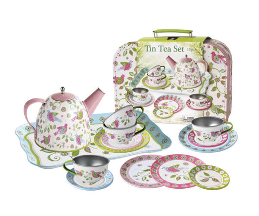 Tin Tea Set Bird