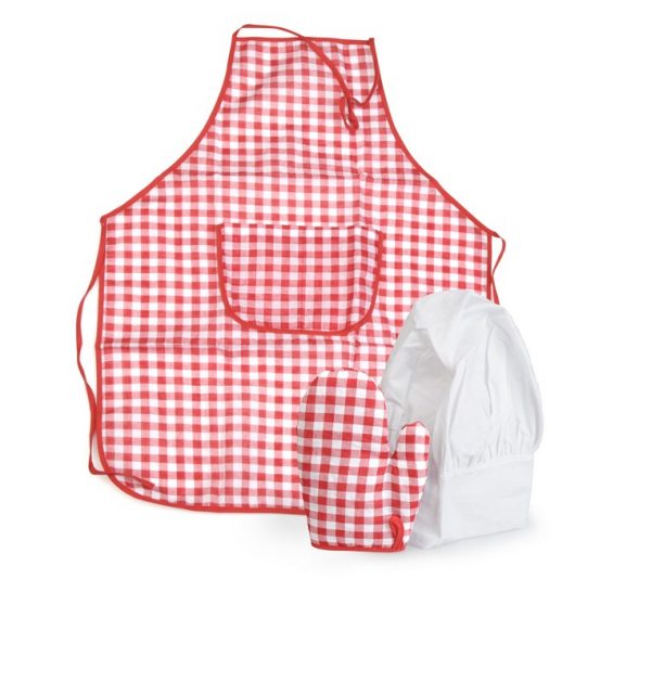 Egmont – APRON, GLOVE & HAT RED VICHY