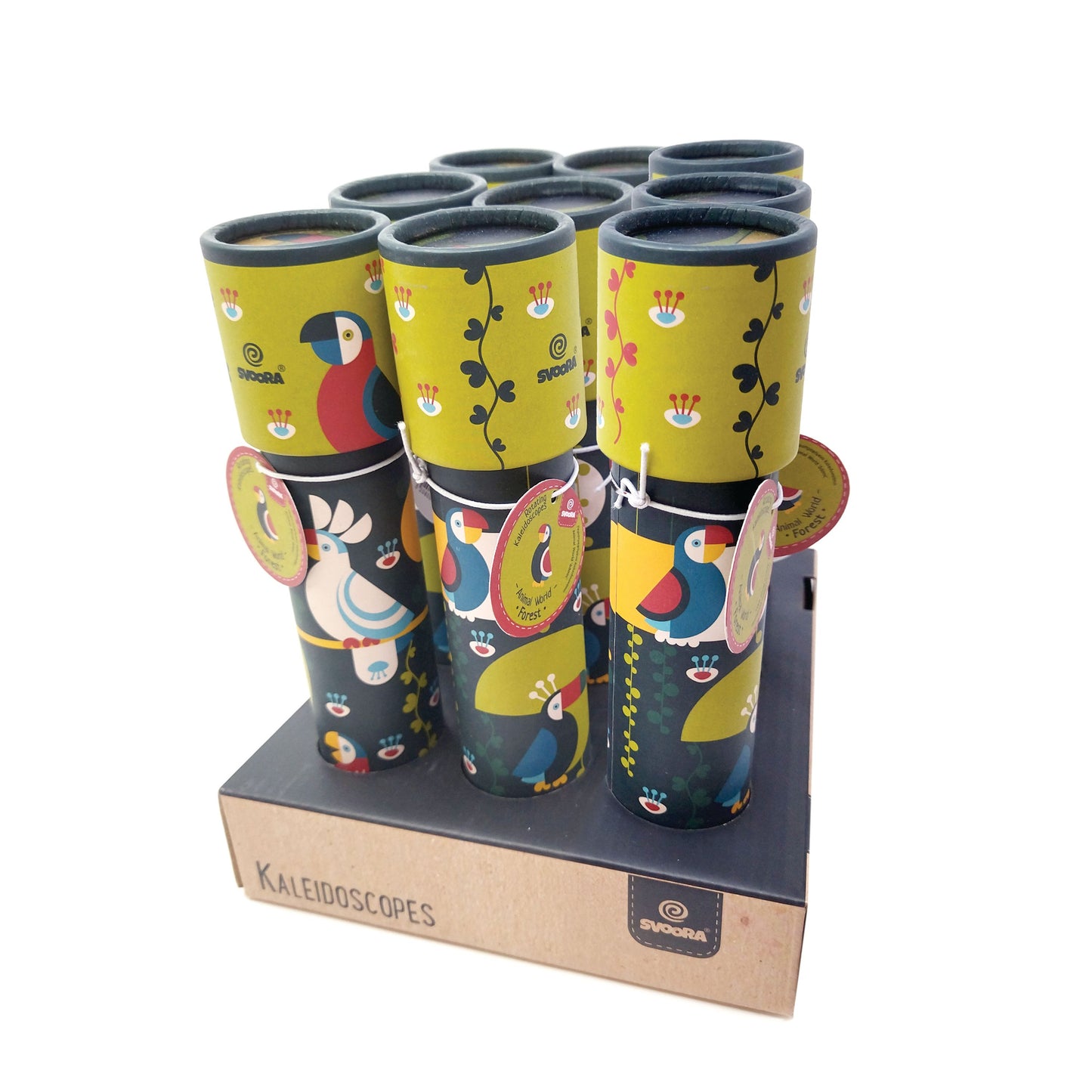 ROTATING KALEIDOSCOPE ANIMAL WORLD ‘FOREST’ (1 DISPLAY WITH 9 PCS)