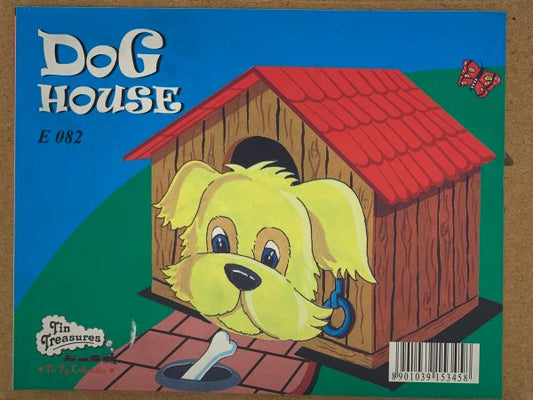 TIN WINDUP TOY DOG HOUSE