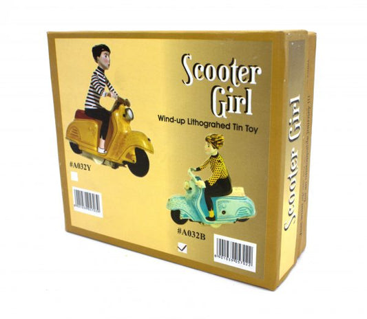 GIRL ON SCOOTER tin toy – ivorey