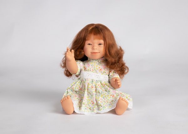 DOLL WITH DOWN SYNDROME FEATURES REDHEAD BROWN EYE -GIRL