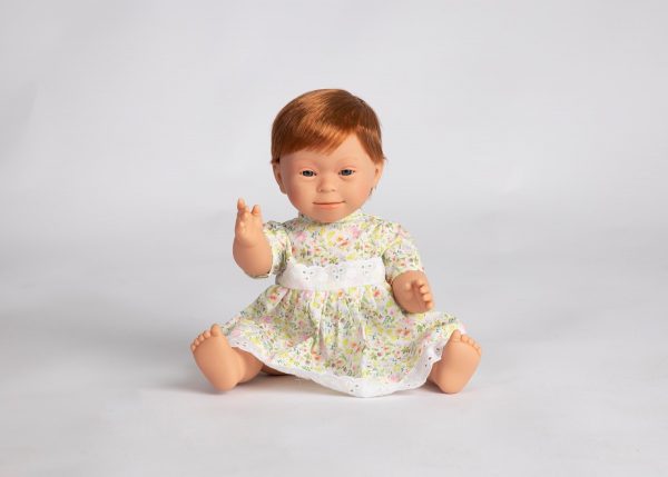 Doll with Down syndrome features 40cm short hair girl Red Head