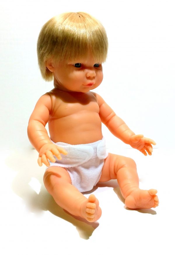 TINY BABY –  Caucasian BOY WITH HAIR 30CM