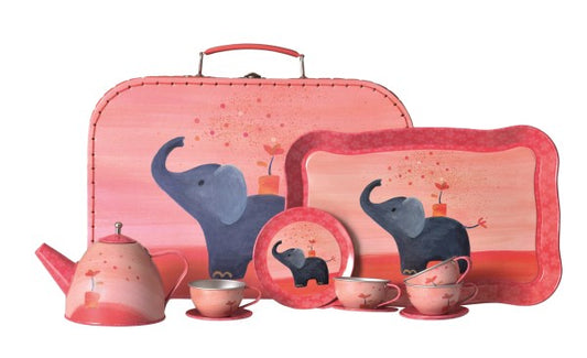 TIN TEA SET ELEPHANT- ETST