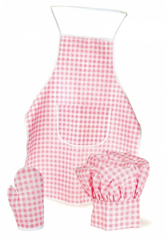 Egmont Apron, Glove & Hat PINK VICHY