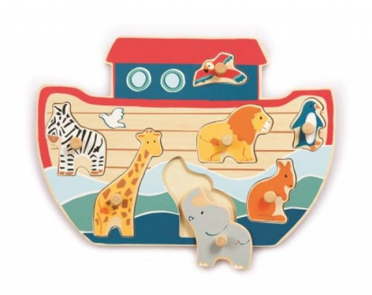 WOODEN PUZZLE NOAH’S ARK WITH PEGS