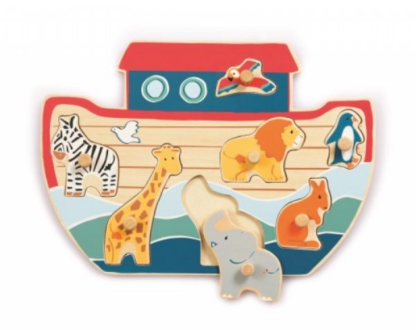 WOODEN PUZZLE NOAH’S ARK WITH PEGS