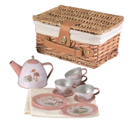 Egmont Toys – Tin Tea Set Hedgehog In a Wicker Basket