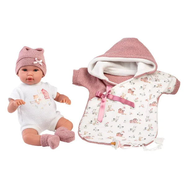 Llorens crying doll 36 cm – Newborn with baby crying sound with sleeping bag