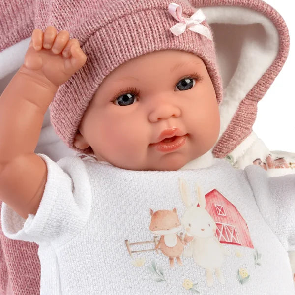 Llorens crying doll 36 cm – Newborn with baby crying sound with sleeping bag