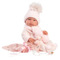 Llorens articulated doll 43 cm – Baby Tina with Bambi Pink Blanket