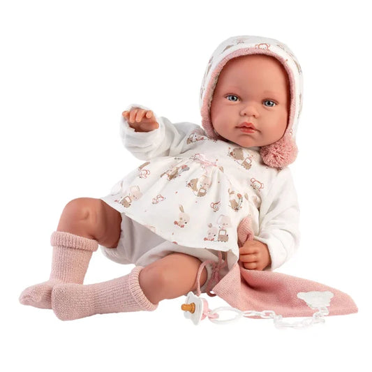 Llorens crying doll 44 cm – Newborns with baby sounds – Tala Llorona with blanket
