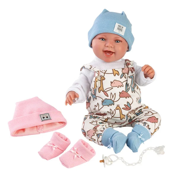Llorens crying doll 44 cm – Newborn with baby sound – Tala/Talo interchangeable smiles