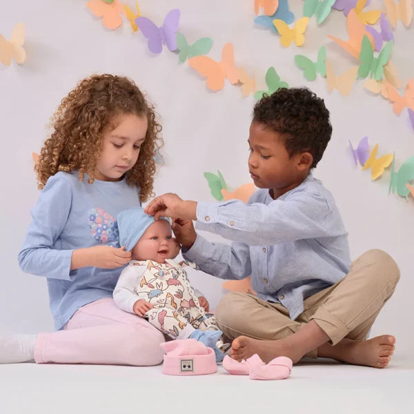 Llorens crying doll 44 cm – Newborn with baby sound – Tala/Talo interchangeable smiles