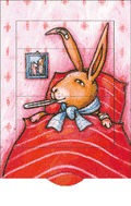 Greeting Card -2 way Get well soon Bunny