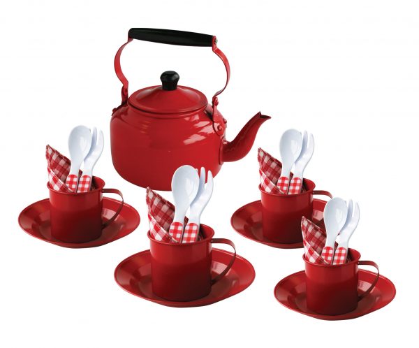 Tin Picnic Set with Kettle and Carry Case