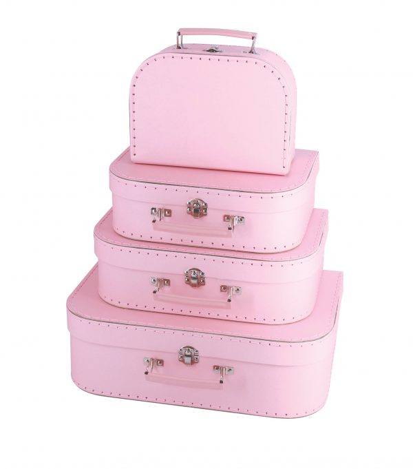 Set of 4 Suitcases Pastel Pink