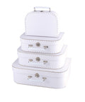 Set of 4 Suitcases White