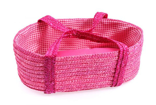 Straw Doll/Teddy  Carry Basket – Pink