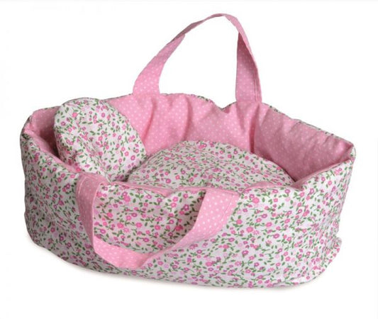 Carry Cot with Flowers Bedding large