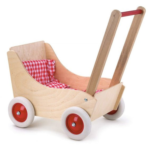 Beechwood Pram with Red Gingham Lining