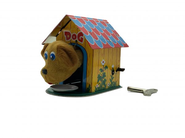 TIN WINDUP TOY DOG HOUSE