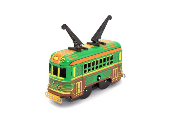 TRAMCAR, GREEN/ORANGE LIVERY, WINDUP