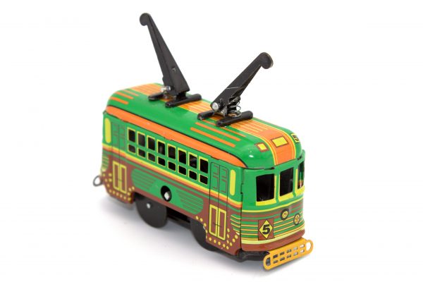 TRAMCAR, GREEN/ORANGE LIVERY, WINDUP