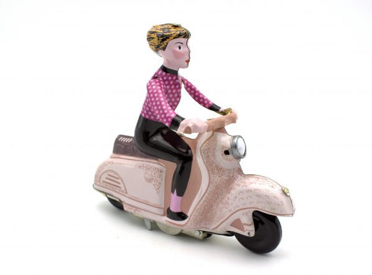 GIRL ON SCOOTER tin toy – ivorey
