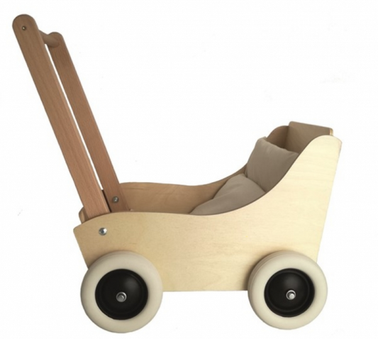 Egmont Toys 700208 – PRAM BEECH WITH NATURAL FABRIC