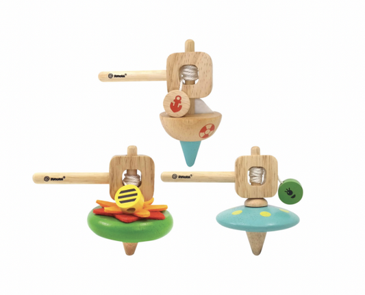 Svoora Wooden Spinning Top with Handle “UFO”