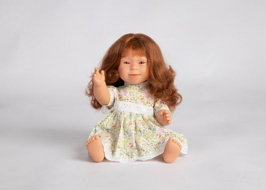 DOLL WITH DOWN SYNDROME FEATURES REDHEAD BROWN EYE -GIRL