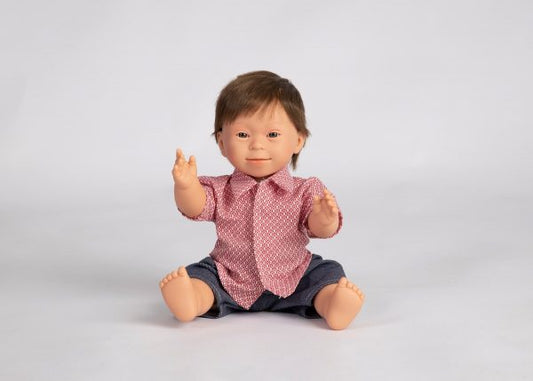 Dolls with Down Syndrome features- Baby doll boy  40CM BRUNETTE