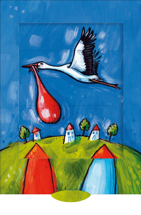 Greeting Card -2 way Stork