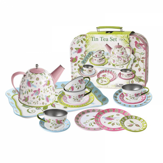 Tin Tea Set Bird