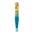 WOODEN MINI FLUTE ‘PEACOCK’ BLUE