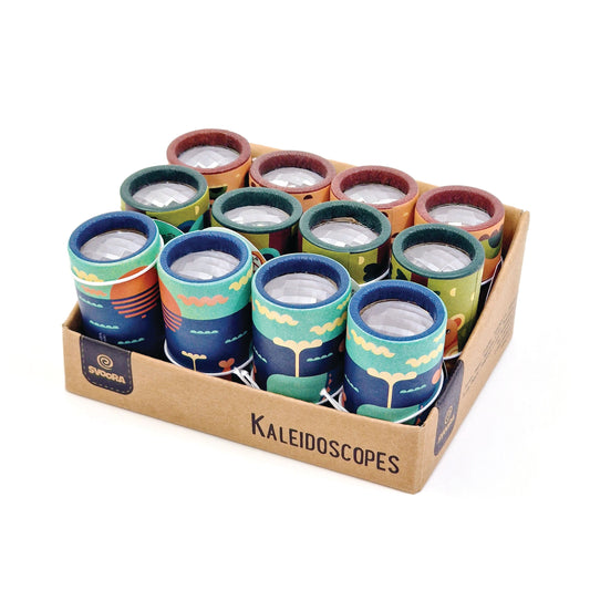 COMPLETE DISPLAY WITH 12 MINI KALEIDOSCOPES ‘FAMILIES'(1 DISPLAY WITH 12 PCS, 3 DESIGNS)