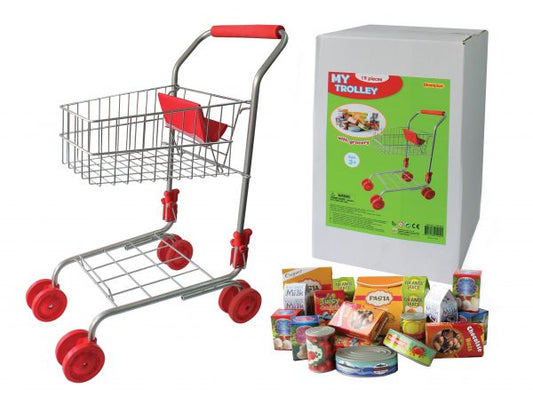 Metal Trolley With Groceries – Box of 3